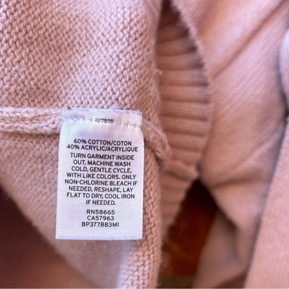 BP Womens Small Blush Pink Cold Shoulder Tie Cropped Cardigan Hi Lo Sweater - Picture 6 of 9